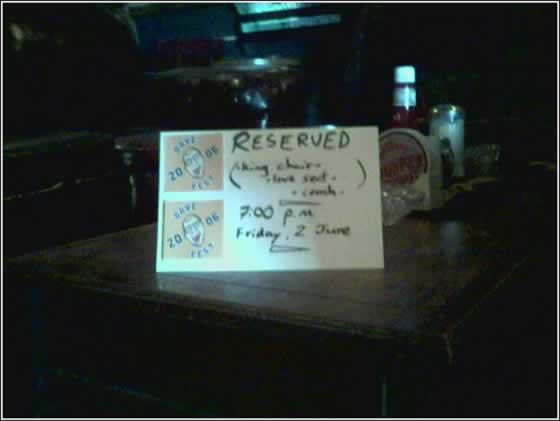 DaveFest reserved sign