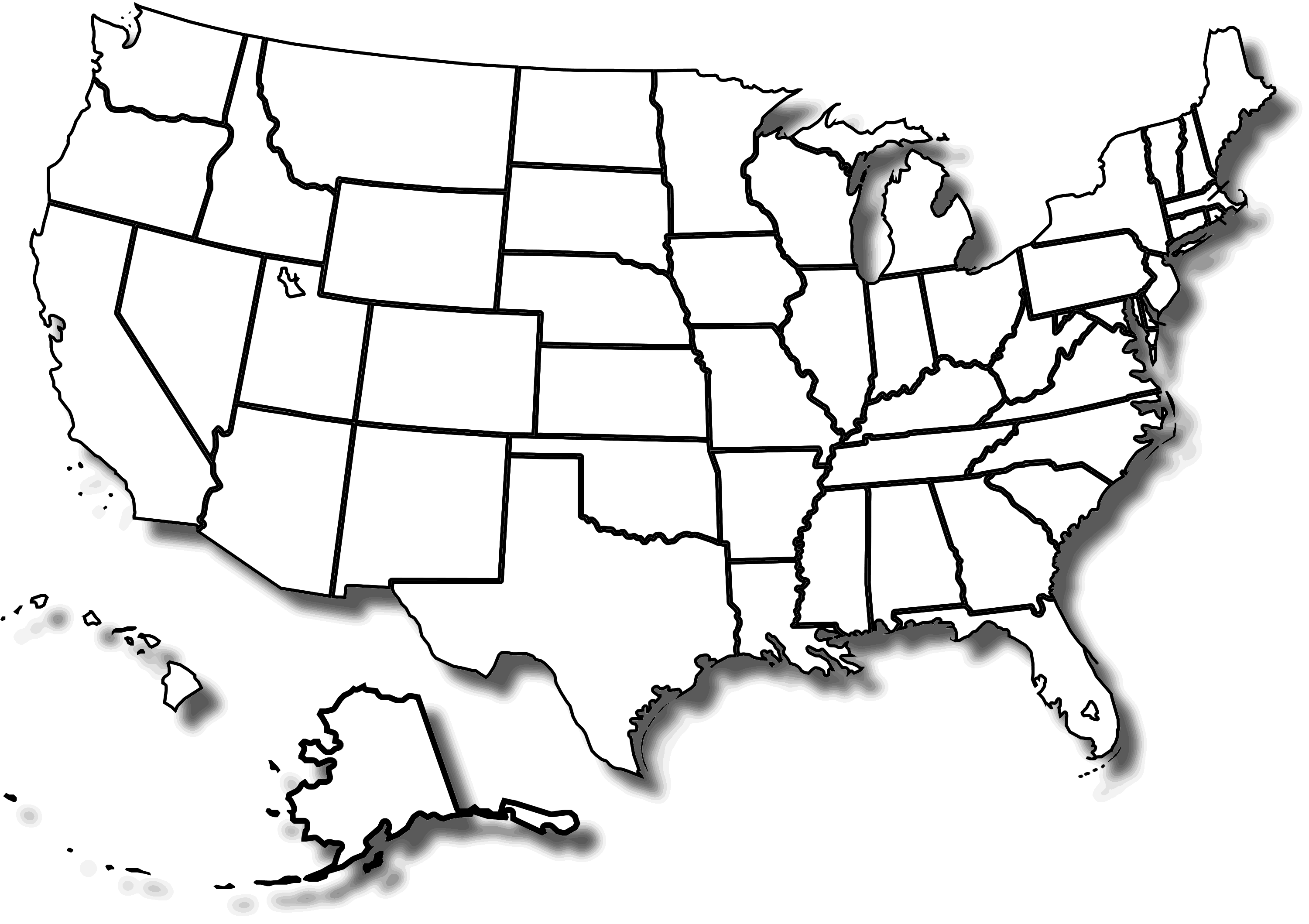 Map Of Usa With States Outline Blank